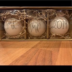 NIB Rae Dunn 3-Ornament Set
